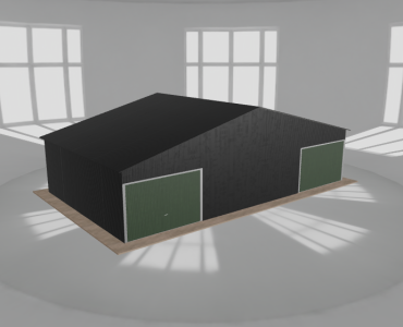 Garaż blaszany 11x6.5m dwustanowiskowy dwuspadowy Czarny