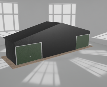 Garaż blaszany 11.5x3m dwustanowiskowy dwuspadowy Czarny