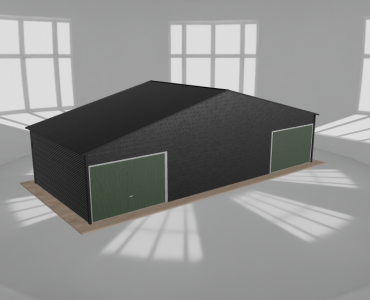 Garaż blaszany 11.5x5m dwustanowiskowy dwuspadowy Czarny
