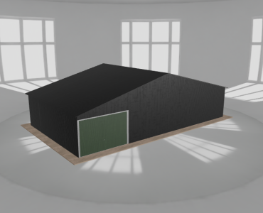 Garaż blaszany 11.5x6.5m jednostanowiskowy dwuspadowy Czarny