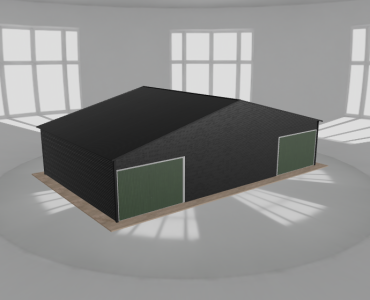 Garaż blaszany 11.5x7m dwustanowiskowy dwuspadowy Czarny