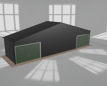 Garaż blaszany 12x3m dwustanowiskowy dwuspadowy Czarny