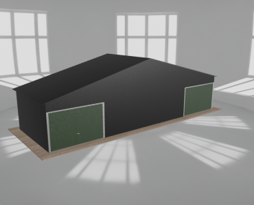 Garaż blaszany 12x4m dwustanowiskowy dwuspadowy Czarny