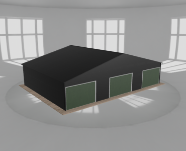 Garaż blaszany 12x8.5m trzystanowiskowy dwuspadowy Czarny