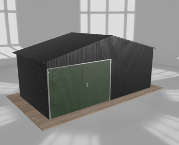 Garaż blaszany 6x3m jednostanowiskowy dwuspadowy Czarny