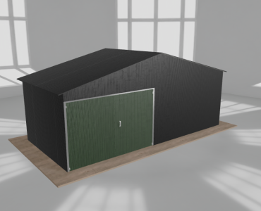 Garaż blaszany 6.5x3m jednostanowiskowy dwuspadowy Czarny
