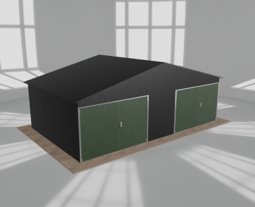Garaż blaszany 7.5x4.5m dwustanowiskowy dwuspadowy Czarny