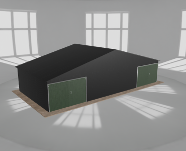Garaż blaszany 11.5x5.5m dwustanowiskowy dwuspadowy Czarny