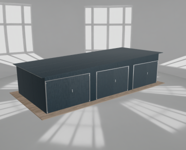 Garaż blaszany 10x4.5m trzystanowiskowy
  spad w lewo Grafit