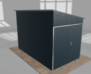 Garaż blaszany 2x3.5m jednostanowiskowy
  spad w prawo Grafit
