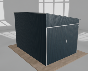 Garaż blaszany 2.5x3.5m jednostanowiskowy
  spad w prawo Grafit