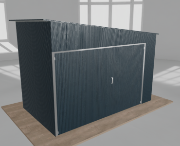 Garaż blaszany 3.5x2m jednostanowiskowy
  spad w prawo Grafit