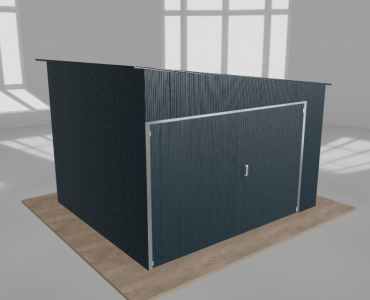 Garaż blaszany 3.5x3m jednostanowiskowy
  spad w prawo Grafit