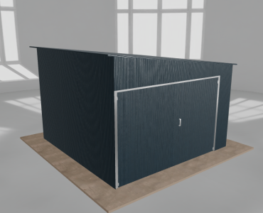Garaż blaszany 3.5x3.5m jednostanowiskowy
  spad w prawo Grafit