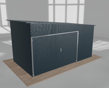 Garaż blaszany 4.5x2.5m jednostanowiskowy
  spad w prawo Grafit
