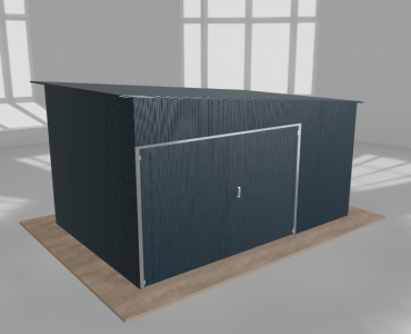 Garaż blaszany 4.5x3m jednostanowiskowy
  spad w prawo Grafit