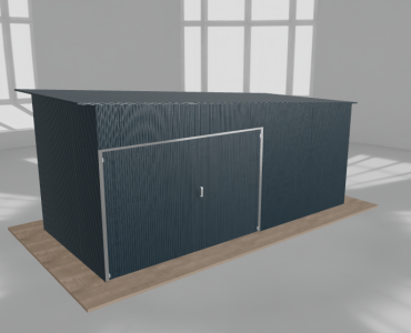 Garaż blaszany 5.5x2.5m jednostanowiskowy
  spad w prawo Grafit