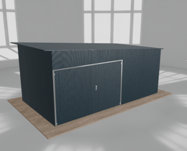 Garaż blaszany 5.5x3m jednostanowiskowy
  spad w prawo Grafit