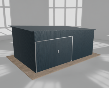 Garaż blaszany 5.5x3.5m jednostanowiskowy
  spad w prawo Grafit
