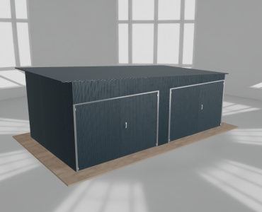 Garaż blaszany 6.5x3.5m dwustanowiskowy
  spad w prawo Grafit