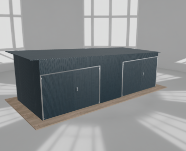 Garaż blaszany 7.5x3m dwustanowiskowy
  spad w prawo Grafit