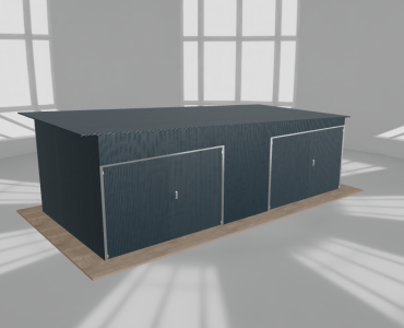 Garaż blaszany 7.5x3.5m dwustanowiskowy
  spad w prawo Grafit