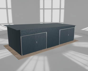 Garaż blaszany 8x3.5m dwustanowiskowy
  spad w prawo Grafit