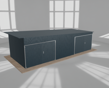 Garaż blaszany 8.5x3.5m dwustanowiskowy
  spad w prawo Grafit