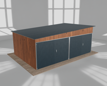Garaż blaszany 6x4m dwustanowiskowy spad
  w lewo Złoty dąb