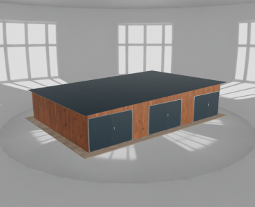 Garaż blaszany 11.5x8m trzystanowiskowy spad w lewo Złoty dąb