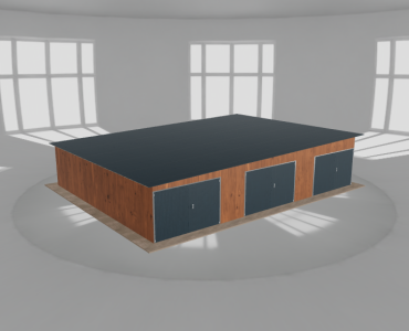 Garaż blaszany 11.5x9m trzystanowiskowy spad w lewo Złoty dąb