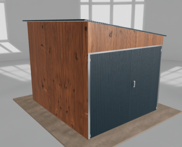 Garaż blaszany 2.5x3m jednostanowiskowy spad w prawo Złoty dąb