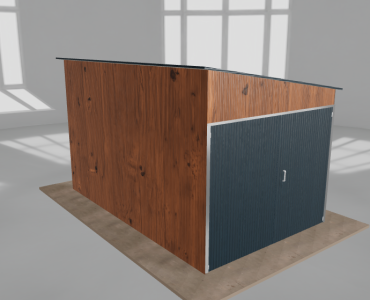 Garaż blaszany 2.5x4m jednostanowiskowy spad w prawo Złoty dąb