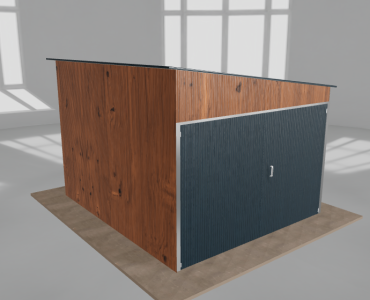 Garaż blaszany 3x3.5m jednostanowiskowy spad w prawo Złoty dąb