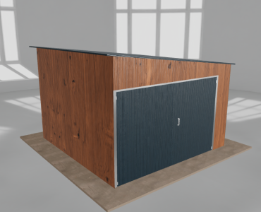 Garaż blaszany 3.5x3.5m jednostanowiskowy spad w prawo Złoty dąb