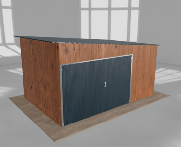 Garaż blaszany 4.5x3m jednostanowiskowy spad w prawo Złoty dąb