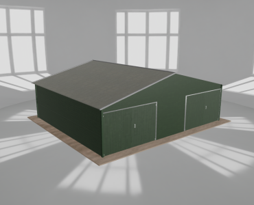 Garaż blaszany 8x7m dwustanowiskowy dwuspadowy Zielony