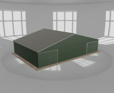 Garaż blaszany 12x8m dwustanowiskowy dwuspadowy Zielony