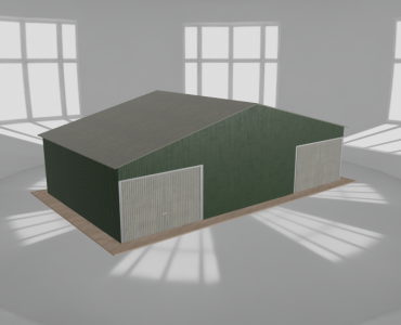 Garaż blaszany 10.5x6m dwustanowiskowy dwuspadowy Zielony