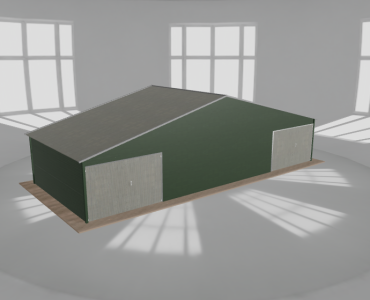 Garaż blaszany 12x5m dwustanowiskowy dwuspadowy Zielony
