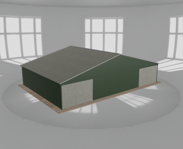 Garaż blaszany 12x8m dwustanowiskowy dwuspadowy Zielony
