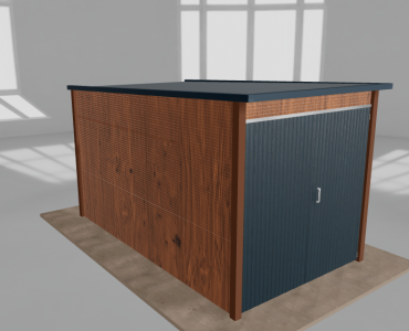 Domek narzędziowy 2x3.5m spad w tył Złoty dąb