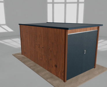 Domek narzędziowy 2x4m spad w tył Złoty dąb