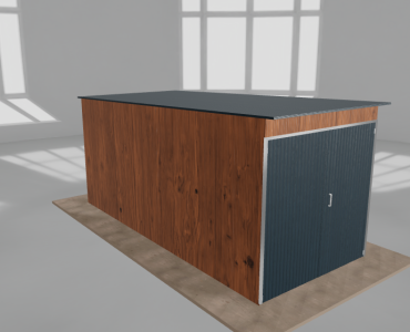 Domek narzędziowy 2x4.5m spad w tył Złoty dąb