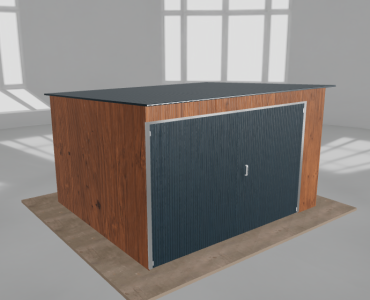 Domek narzędziowy 3.5x3m spad w tył Złoty dąb