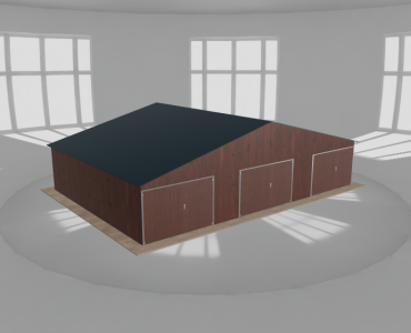 Garaż blaszany 11.5x8m trzystanowiskowy
  dwuspadowy Ciemny orzech