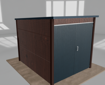 Domek narzędziowy 2x2.5m spad w tył Ciemny orzech