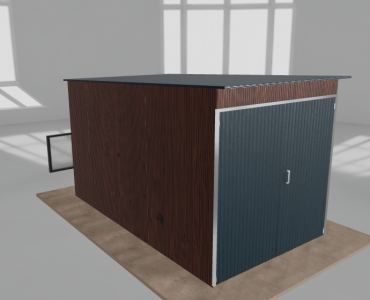 Domek narzędziowy 2x3.5m spad w tył Ciemny orzech