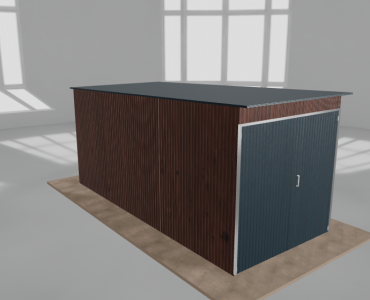 Domek narzędziowy 2x4.5m spad w tył Ciemny orzech