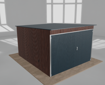 Domek narzędziowy 3x3.5m spad w tył Ciemny orzech